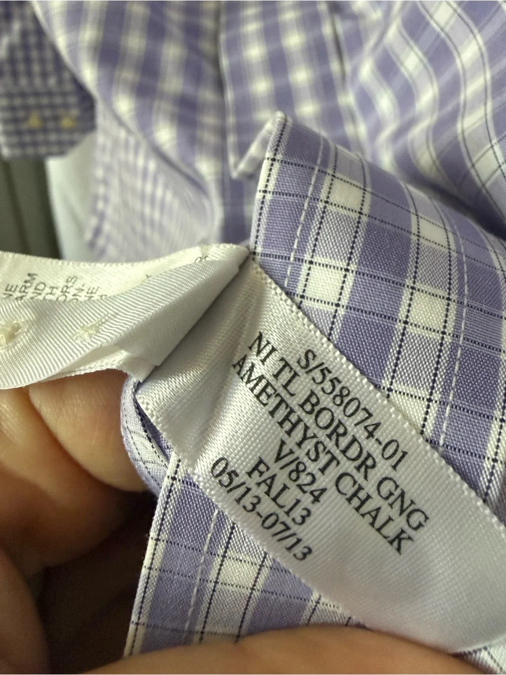 Banana Republic Lavender Gingham Button-Down Dress Shirt